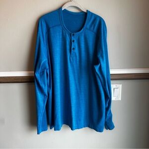 Lululemon Blue Long Sleeve Metal Vent Tech Henley Shirt Athletic